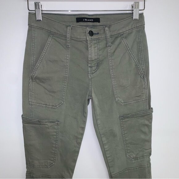 J Brand Utility Jeans‎ Size 24 Khaki Green  Cotton Mid Rise Skinny Ankle Zippers - Picture 4 of 12